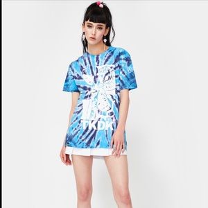 NWT Tokidoki: Small Blue Tie Dye Graphic Short Sleeve Dragon Tee